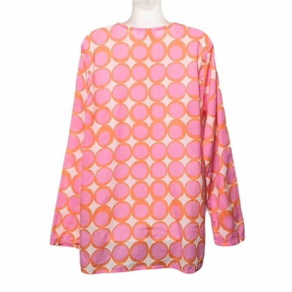 SEE DESIGN 70's Circle Dot Mod Popover Tunic M - Picture 6 of 8